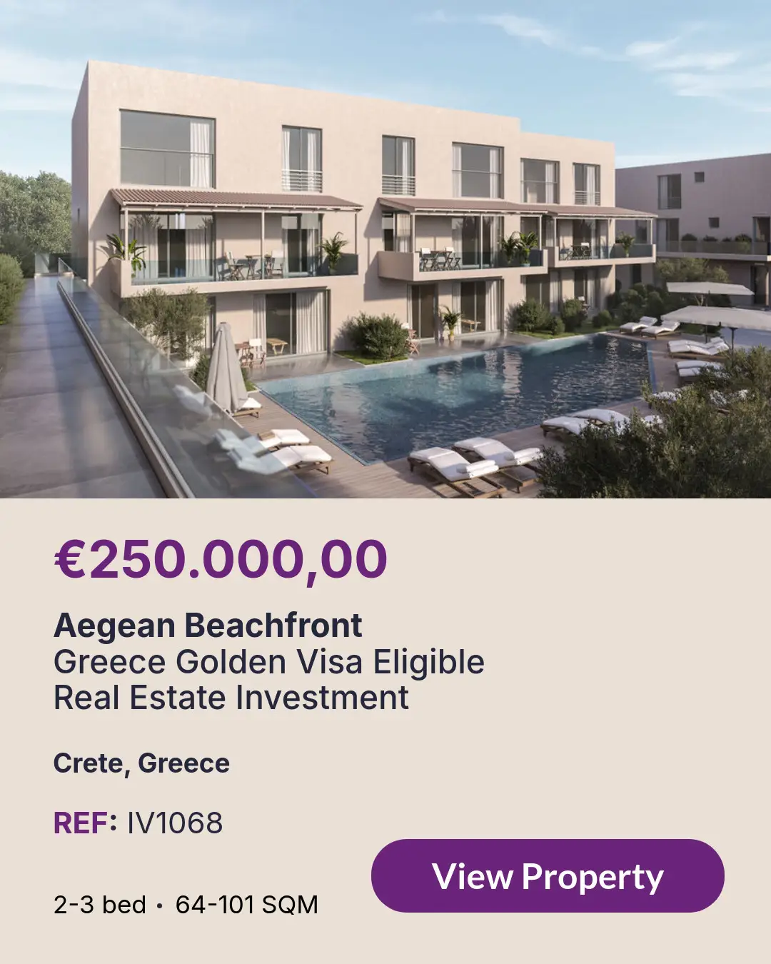 Aegean Beachfront is a Golden Visa eligible property to buy in Greece.