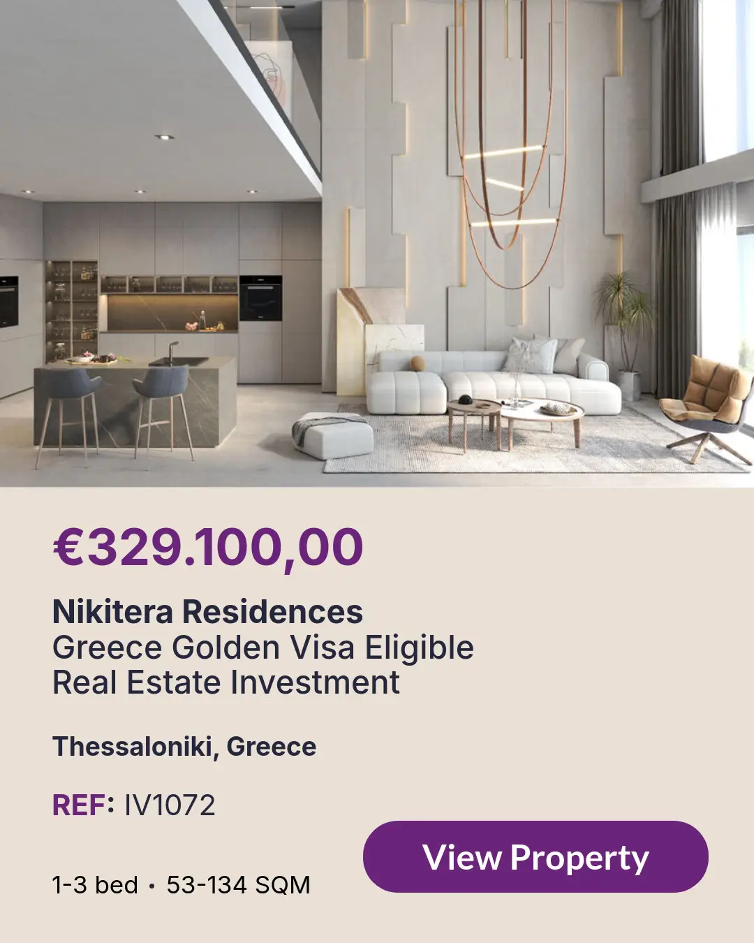 Nikitera Residences is a Golden Visa eligible property to buy in Greece.