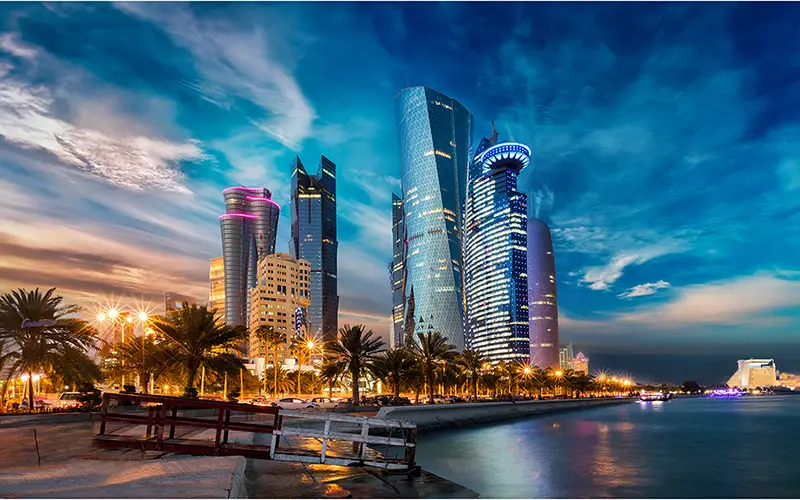 Doha City Center After Sunset W800
