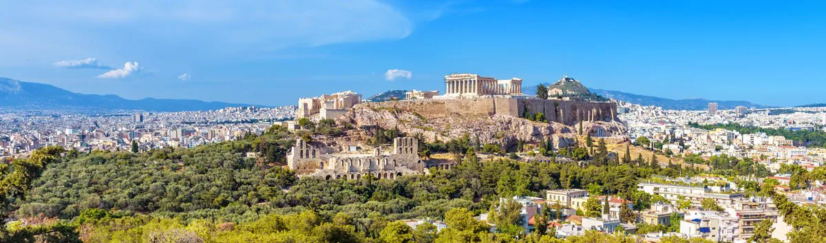 View on the Acropolis in Athens, Greece.