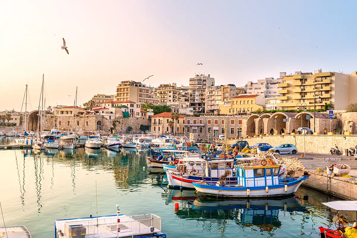 View at the old port in Heraklion.