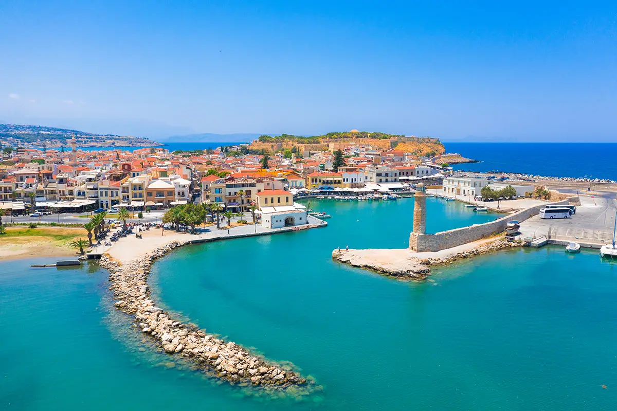 Harbor in Rethimno, Greece.