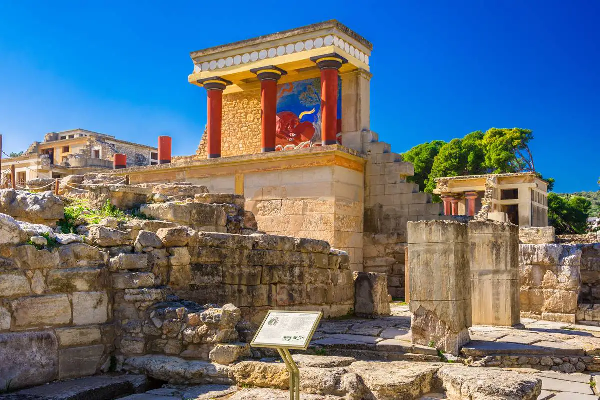 Greek ruins in Knossos, nearby Heraklion, Crete.