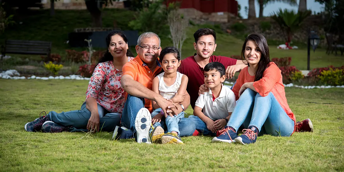 Indian family - three generations.