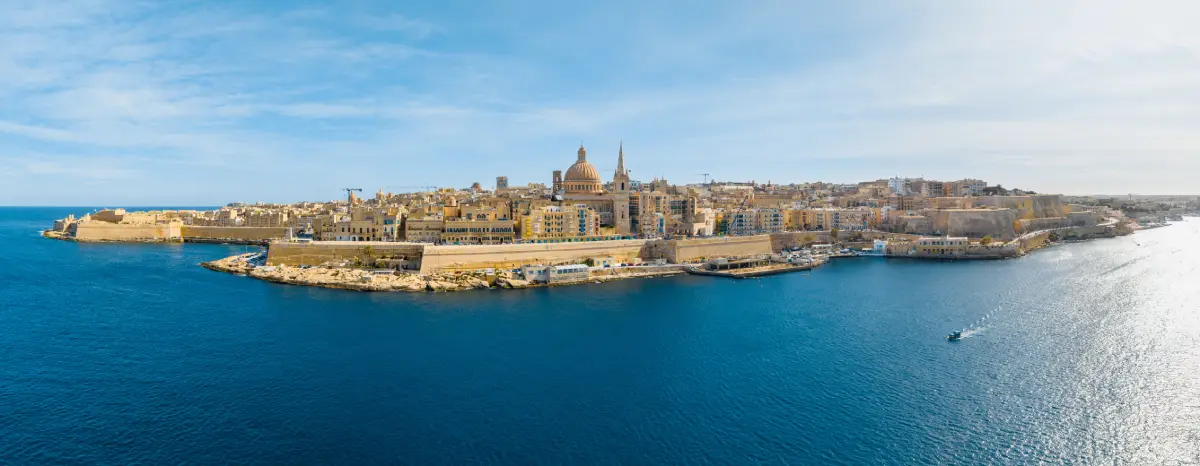 malta valletta city aerial view