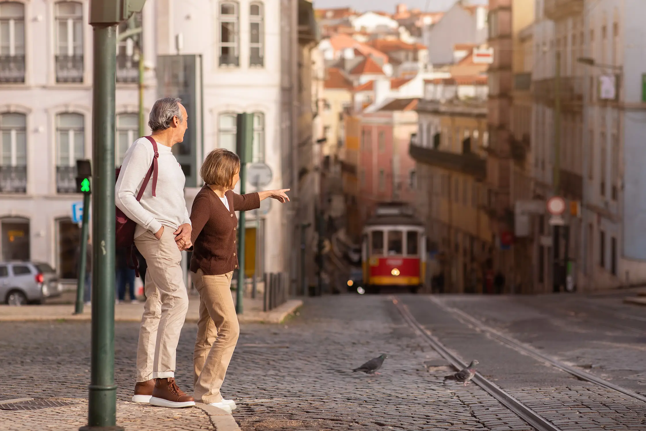 Retired couple happily living in Portugal, one of the best places in the world to retire.