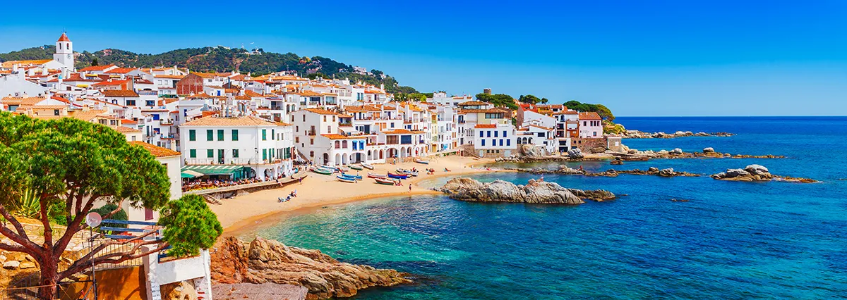 spain sea town calella de palafrugell landscape